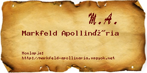 Markfeld Apollinária névjegykártya